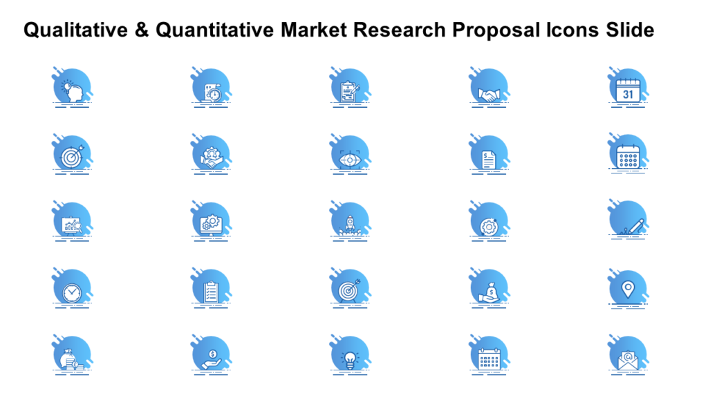 Qualitative and Quantitative Research Proposal Icon Slide