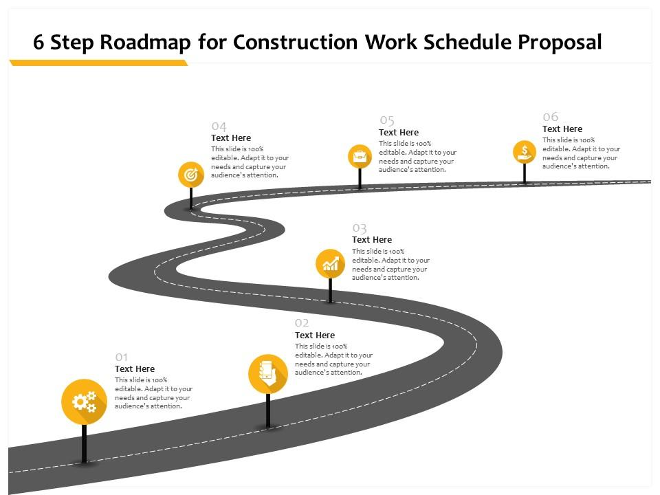 Roadmap For Construction Work Schedule PPT Template
