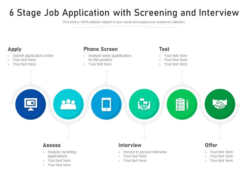 Six Stage Job Application PPT Layout