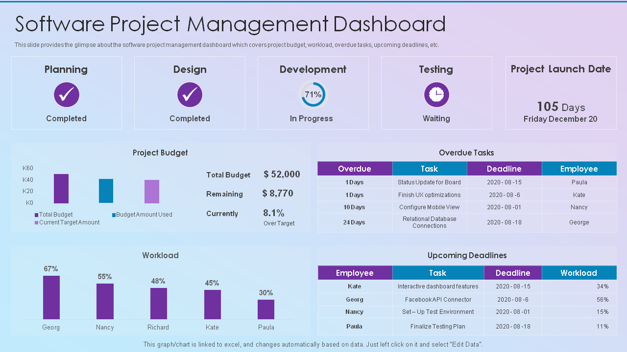 Software Project Management Dashboard Template