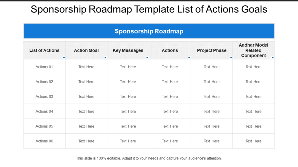 Sports Sponsorship Roadmap PowerPoint Template