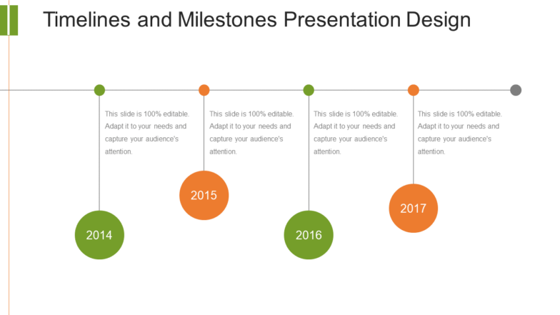 Timelines and Milestones Presentation Design for Project Management Checklist