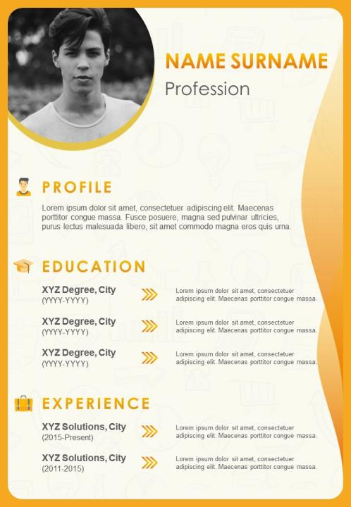 Visual Resume Design For Job Application PPT Theme