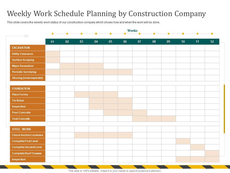 Weekly Work Schedule Planning PPT Theme