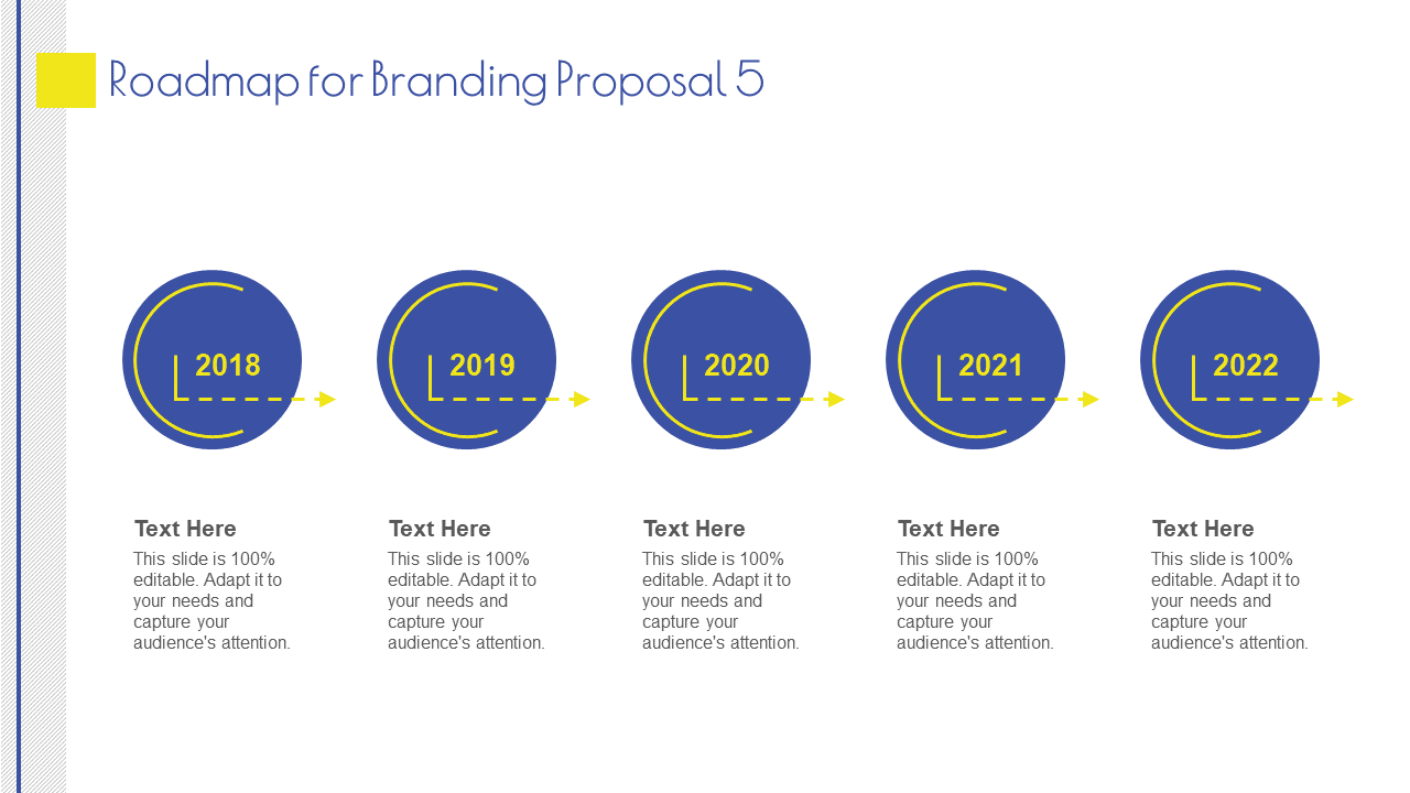 branding proposal template roadmap for branding proposal 5 ppt slides