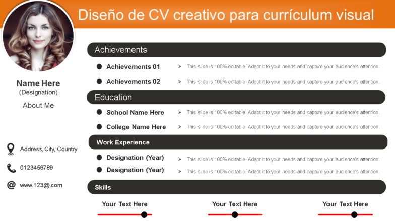 diseño de cv creativo para currículum visual wd 