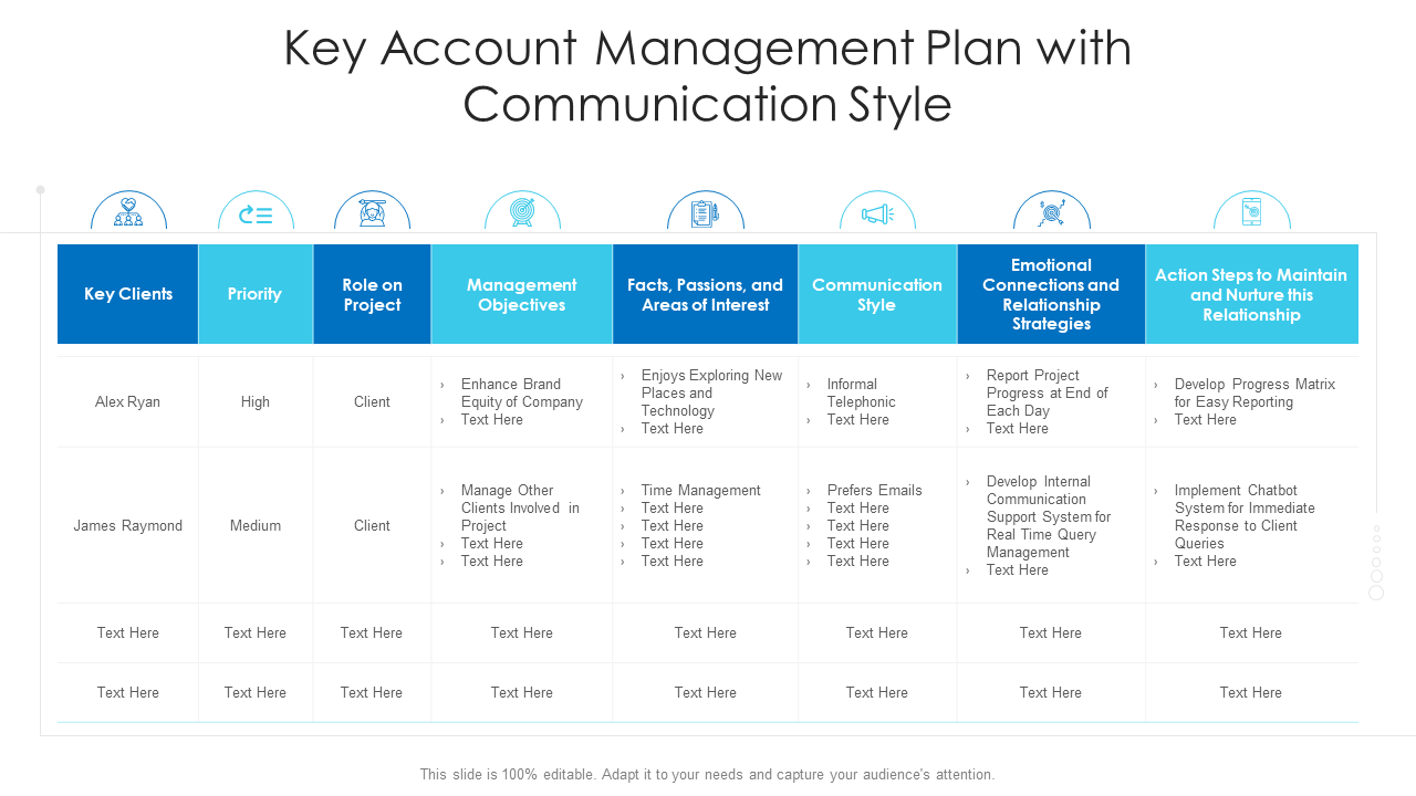 key account management plan with communication style wd