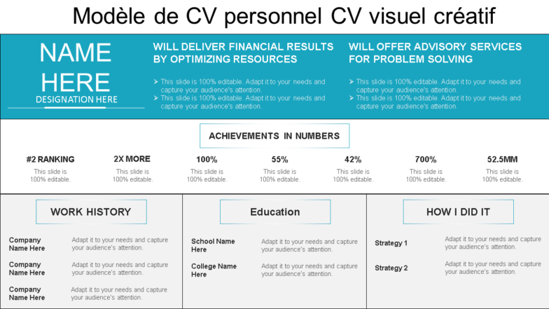 modèle de cv personnel CV visuel créatif wd 