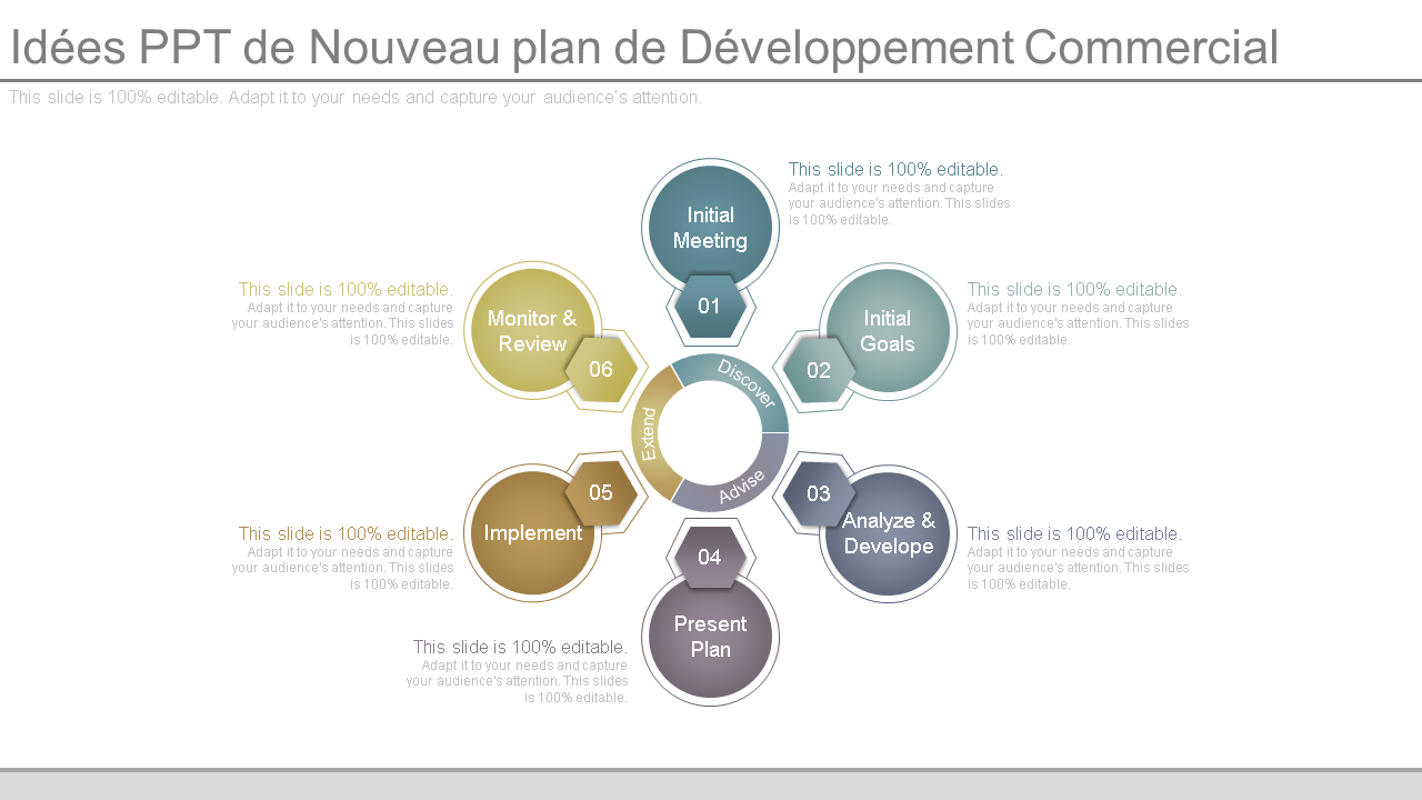 Diapositive PPT du nouveau plan de développement commercial