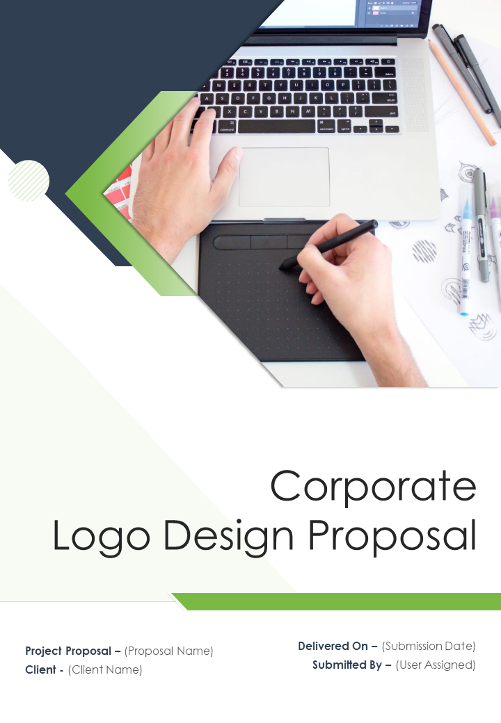 one pager corporate logo design proposal template wd