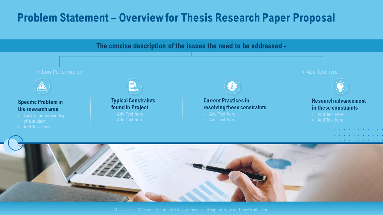 problem statement overview for thesis research paper proposal ppt icon wd