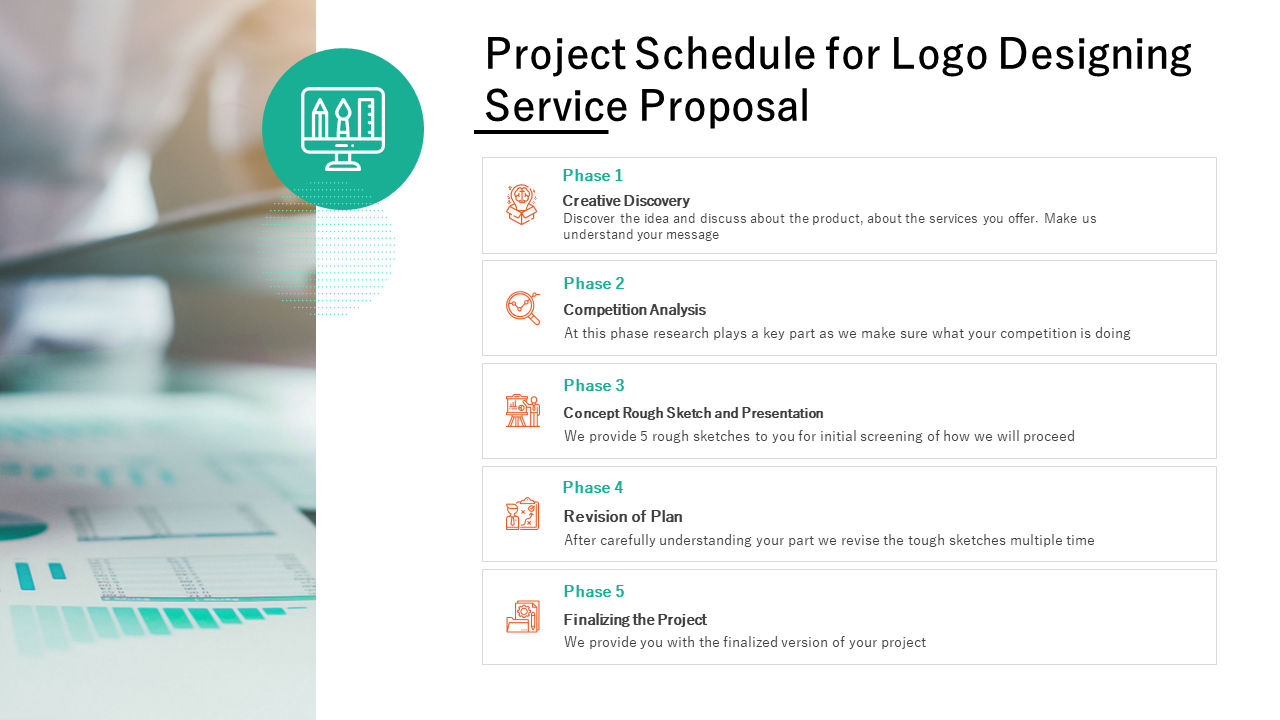 project schedule for logo designing service proposal ppt powerpoint presentation wd