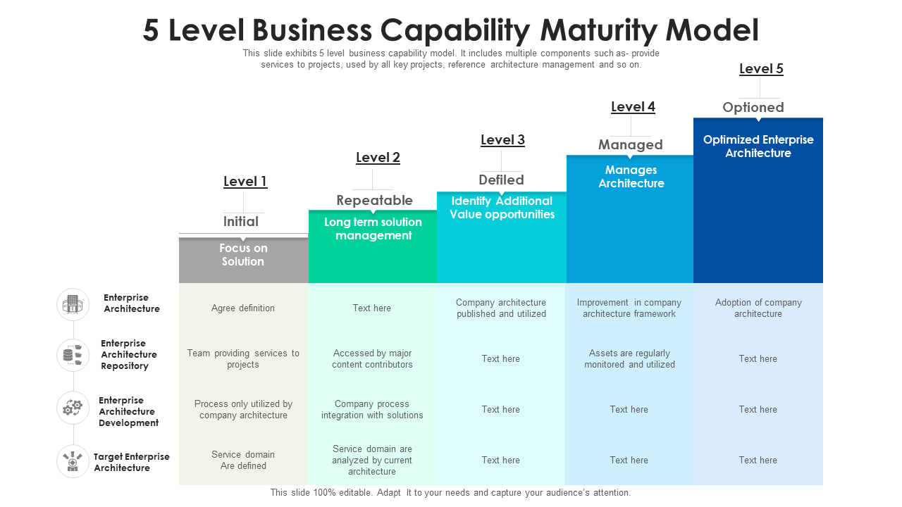 5 Level Business Capability Maturity Model