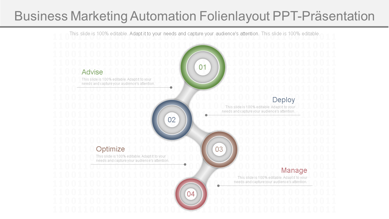 Business-Marketing-Automatisierung Folienlayout ppt-Präsentation wd 