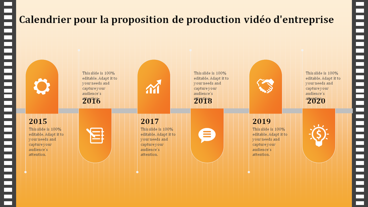 Calendrier pour la proposition de production vidéo d'entreprise