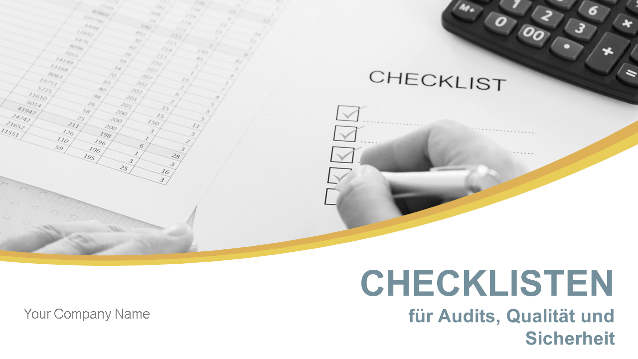 Sicherheits-Checkliste für Audits Qualität PPT-Deck