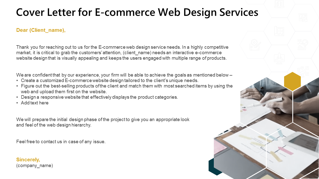 Cover Letter Sample for E-commerce Web Design Services