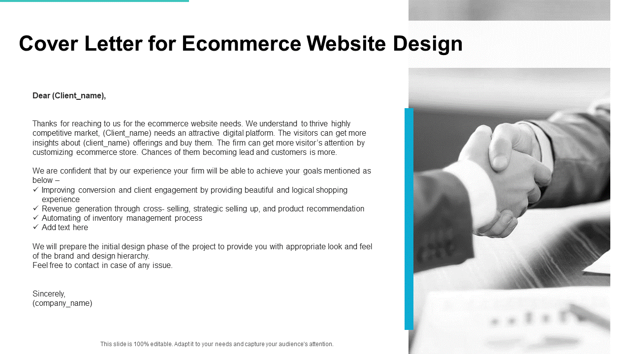 Cover Letter Template for E-commerce Website Design