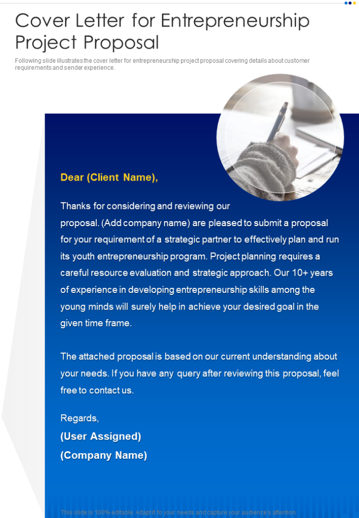 Cover Letter for Entrepreneurship PowerPoint Slide