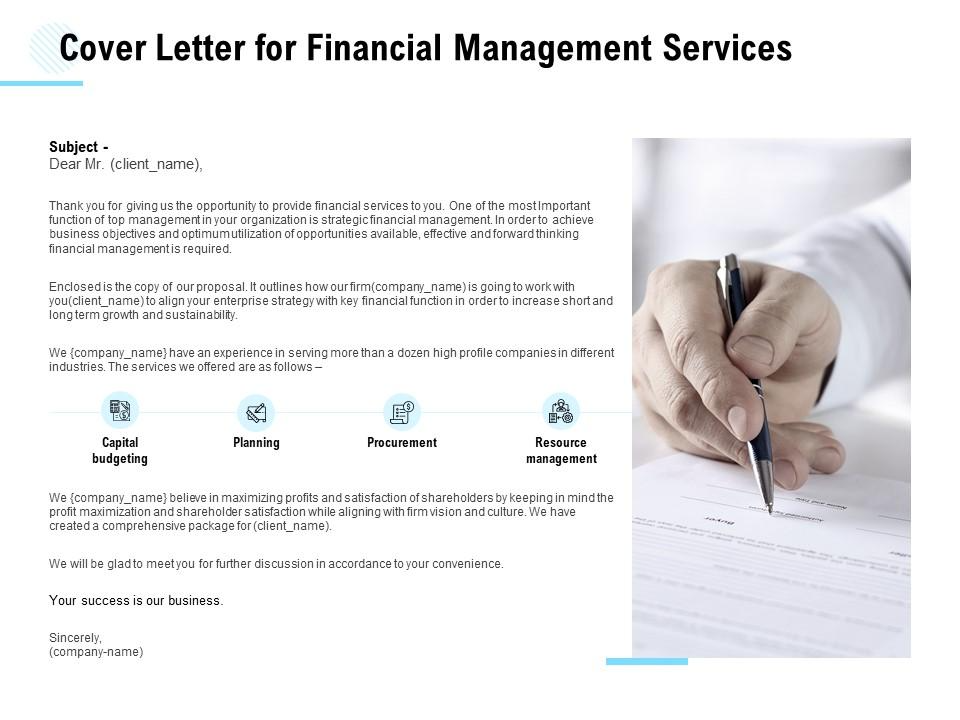 Cover Letter for Financial Management Services PowerPoint Presentation Styles Example