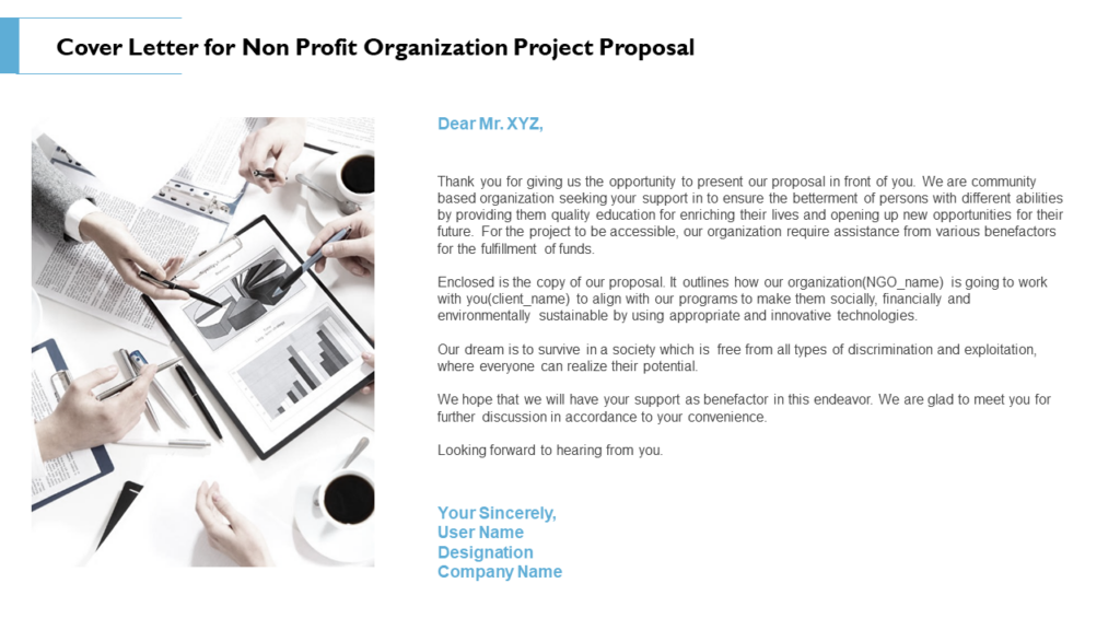 Cover Letter for Non-profit Organization PPT Diagram
