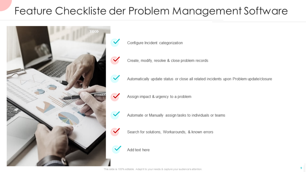 Feature Checkliste der Problem Management Software