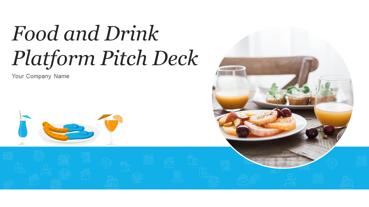 Food and drink platform pitch deck PPT template