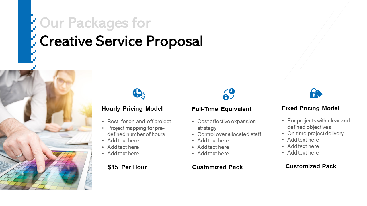 Pricing Model And Packages Template For Creative Proposal