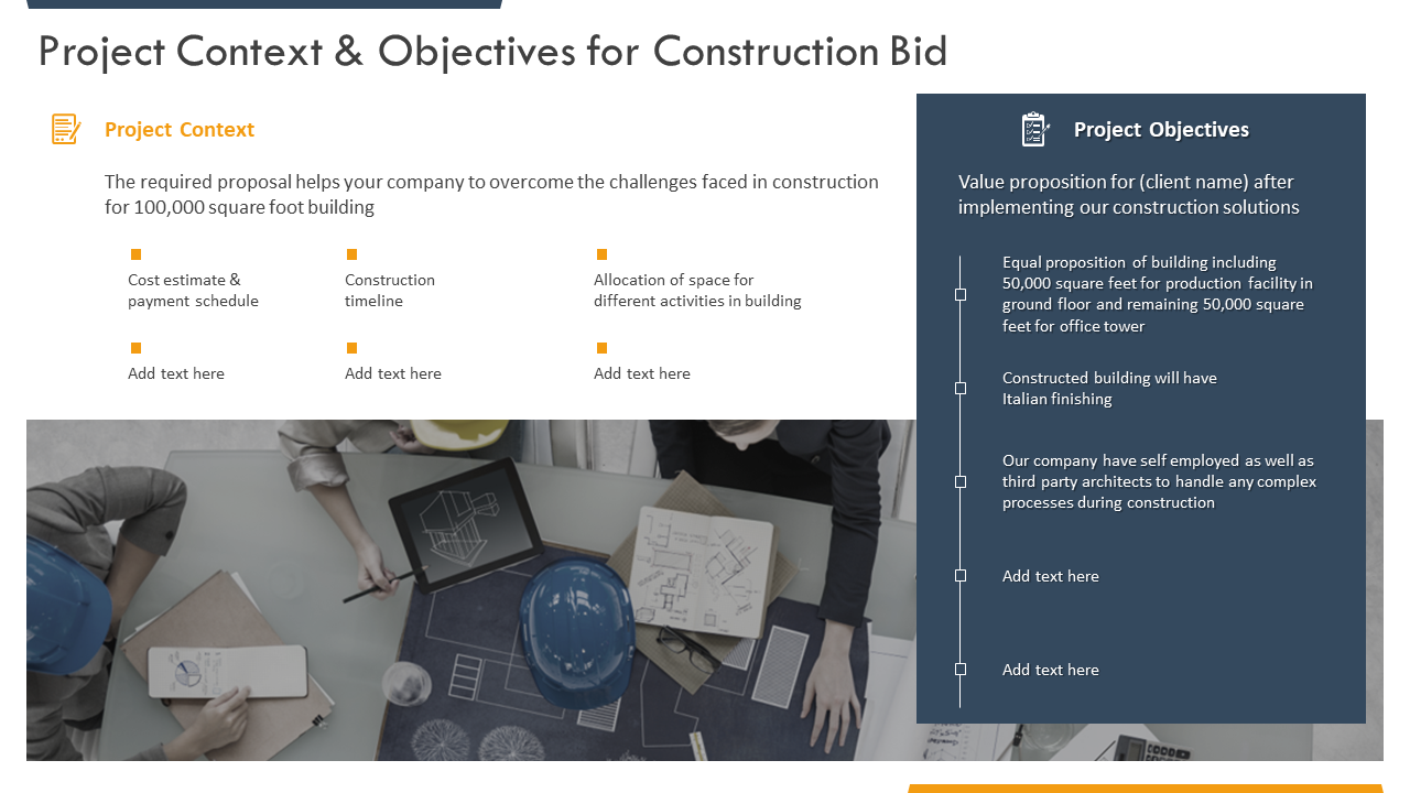 Project Context & Objectives for Construction Bid