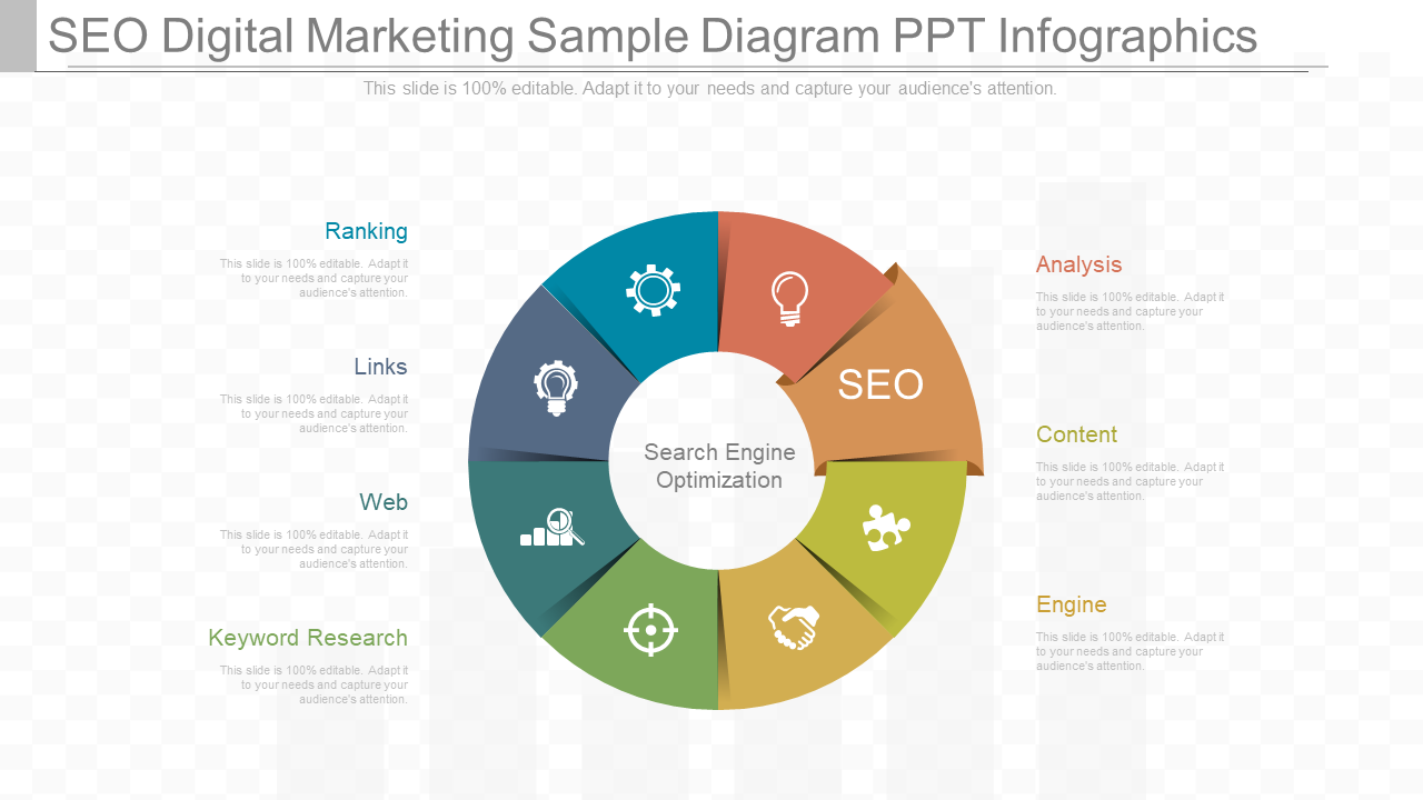 SEO Digital Marketing Sample Diagram PPT Infographics
