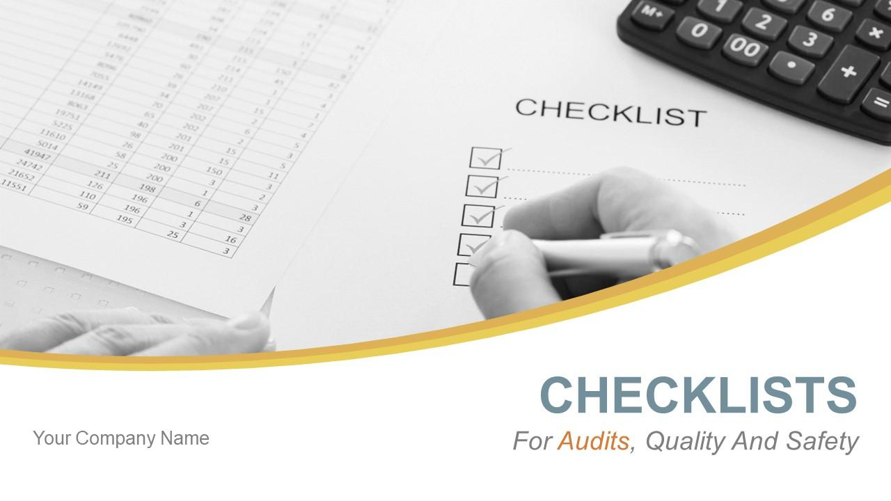 Safety Checklist For Audits Quality PPT Deck