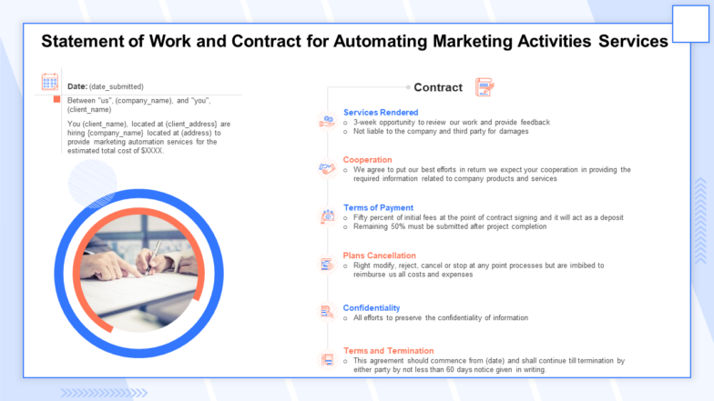 Statement of Work and Contract for Automating Marketing Activities Services Template