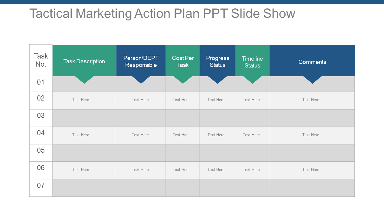 Tactical Marketing Action Plan PPT Slide Show