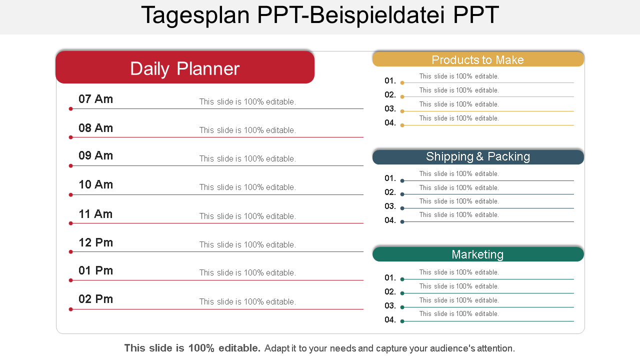 Tagesplan PowerPoint-Design