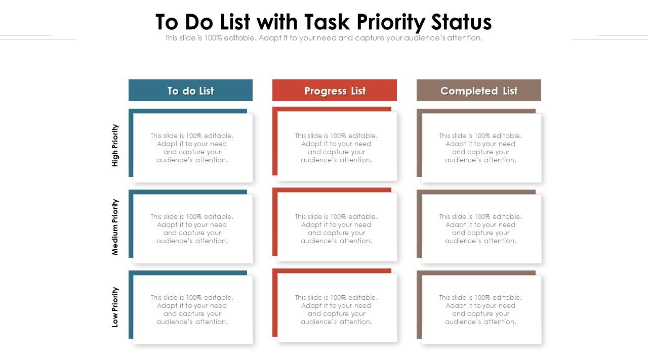 To-Do Checklist With Task Priority PPT Layout