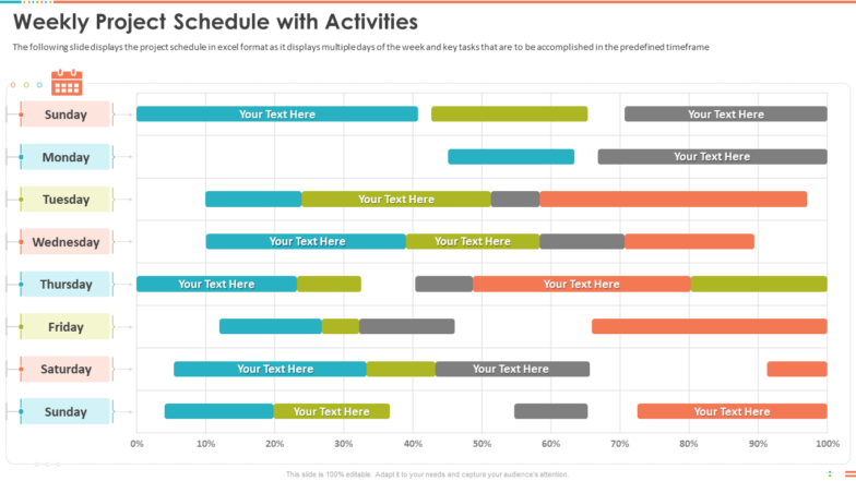 Weekly Project Schedule with Activities PPT Template