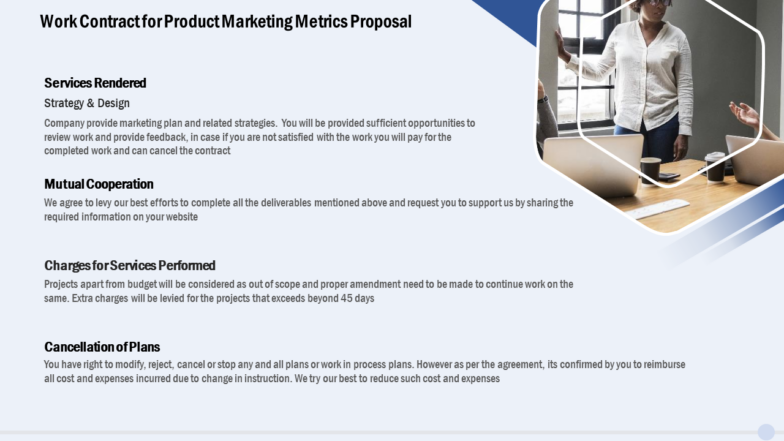 Work Contract for Product Marketing Metrics Proposal Template