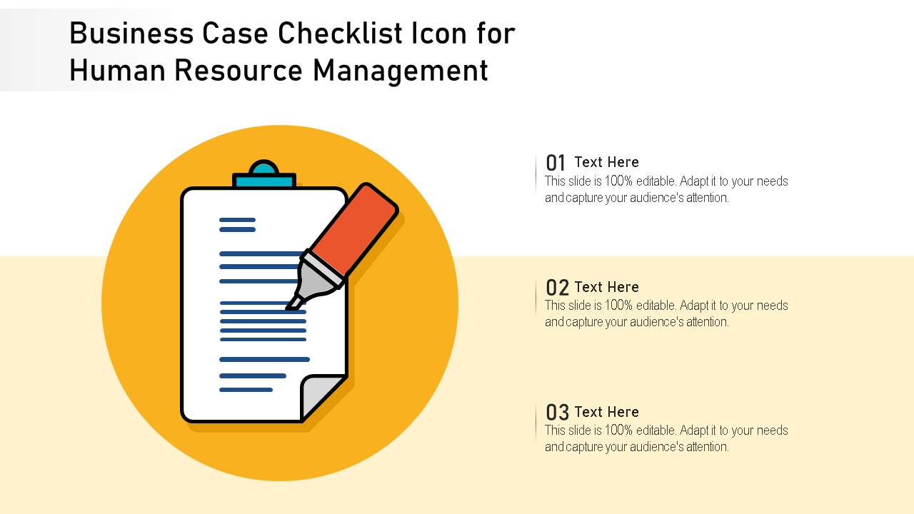 business case checklist icon for human resource management wd 