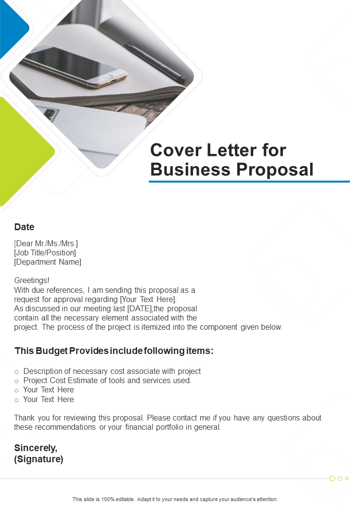 Cover Letter For Business Proposal One Pager Sample Example Document