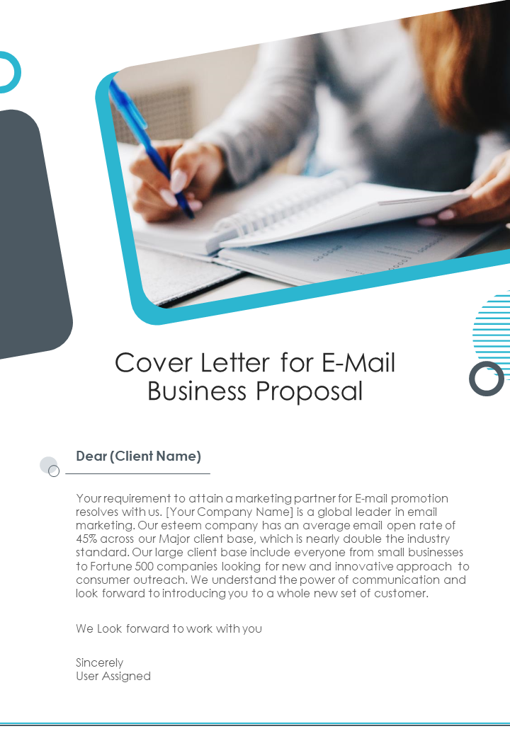 Cover Letter For E Mail Business Proposal One Pager Sample Example Document