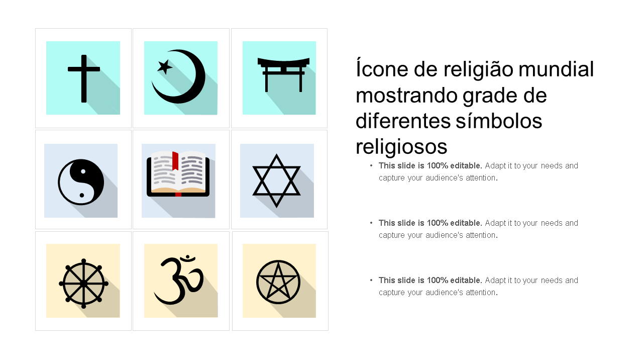 ícone de religião mundial mostrando grade de diferentes símbolos religiosos wd 