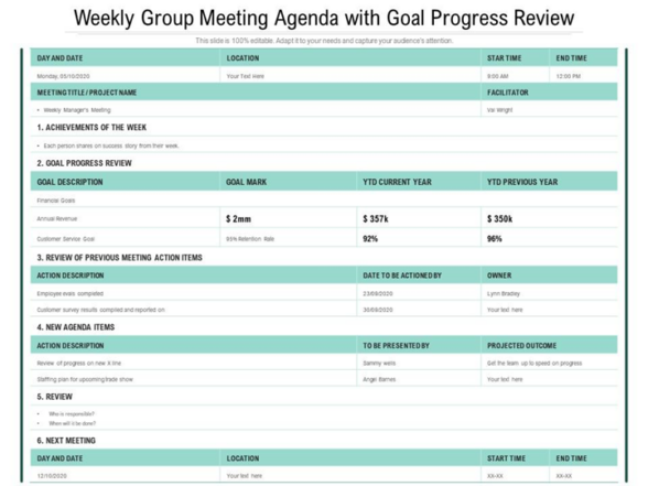 Weekly Group Meeting Agenda Template