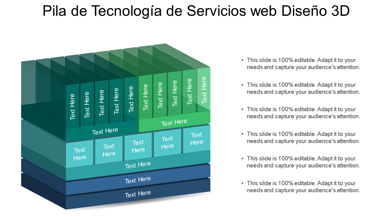 pila de tecnología de servicios web diseño 3d wd 