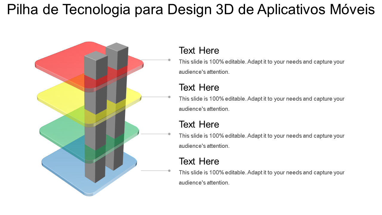 pilha de tecnologia para aplicativos móveis 3d design wd 