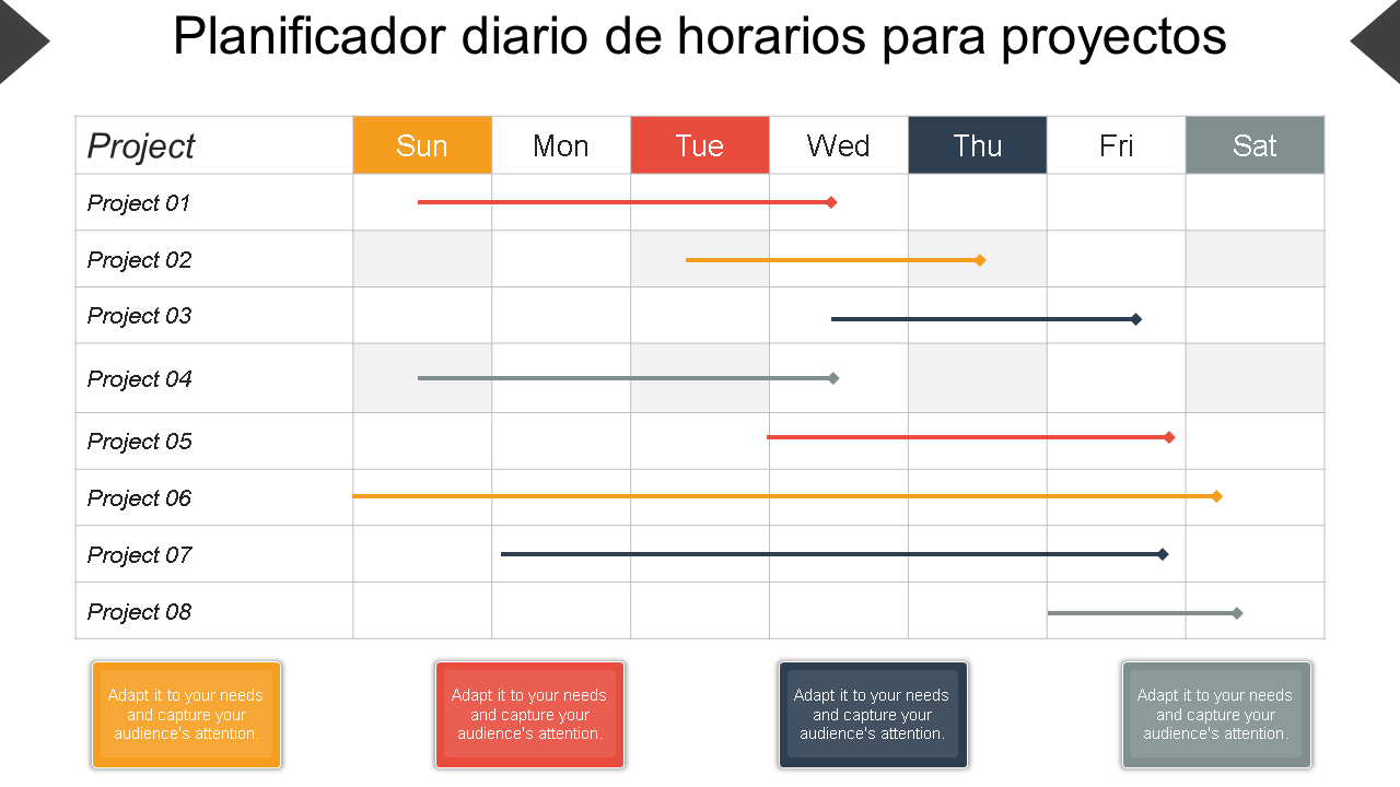 Tema PPT del planificador de horario diario