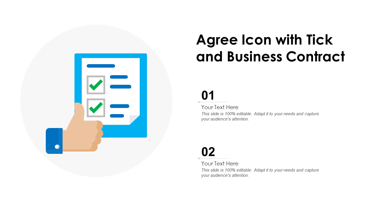 Agree Icon with Tick and Business Contract