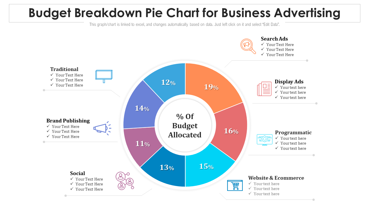 Budget Breakdown Pie Chart for Business Advertising