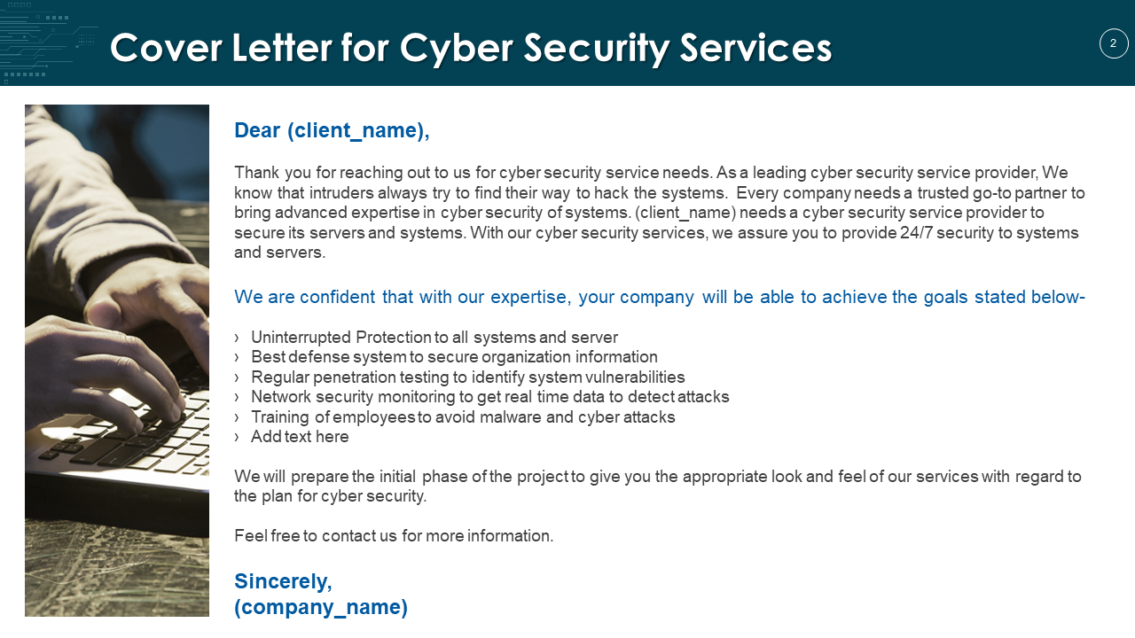 Cover Letter Template For Cyber Security Proposal