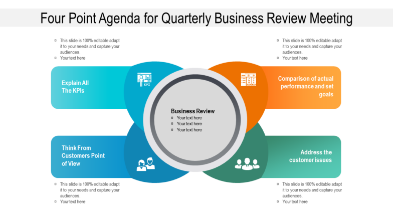 Four Point Agenda for Quarterly Business Review Meeting PPT Template