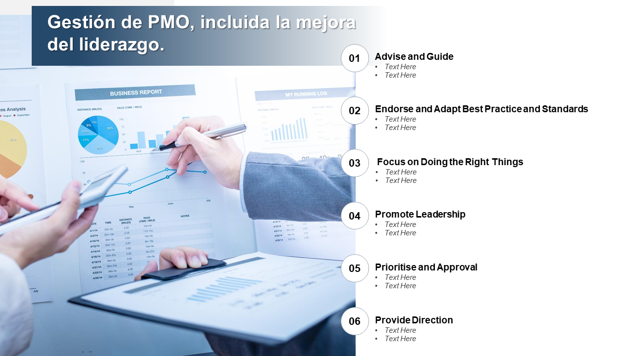 Gestión de PMO, incluida la mejora del liderazgo. 